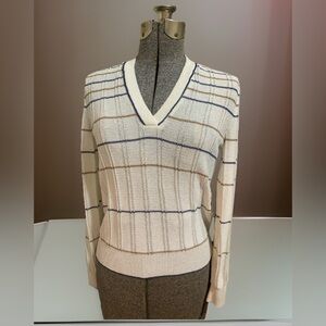 Vintage 90’s Tonal Striped Gauze Knit Sweater Women’s Size Medium NO Tag (read).